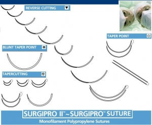 Medtronic Surgipro II Sutures - Surgipro-II Suture, V-26, Blue, Size 3-0, 48" - X-1208