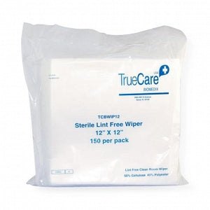 True Care Biomedix Lint-Free Cleanroom Wipers - Cleanroom Lint-Free Wipers, Sterile, 12" x 12", 150-Pack - TCBWIP12