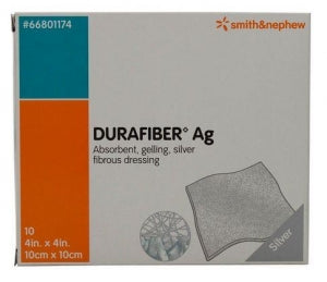 Smith and Nephew Durafiber Silver Dressings - Durafiber Silver Dressing AG, 4" x 4.75" - 66800571