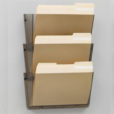 Ultra Durable 3-Pocket Wall File Holder Ultra Durable 3-Pocket Wall File Holder - Each pocket is 14.5"W x 3"D x 6.5"H