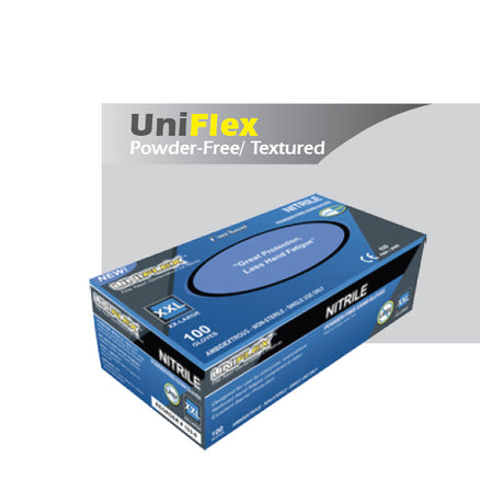 UniFlex PF Nitrile Textured Exam Gloves 