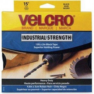 Velcro Usa, Inc. VELCRO® Brand Sticky Back Hook-and-Loop Fasteners - Industrial-Strength Hook-and-Loop Fasteners, 2" x 15", Black - 90197