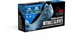 Medline Venom Nitrile Industrial Gloves - Venom Powder-Free Industrial Nitrile Gloves, Size S / M, 100 Count - VEN4140