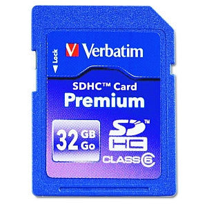 Verbatim Premium SDHC Memory Card - 32GB Premium SDHC Memory Card, UHS-I V10 U1 Class 10, Up to 90MB / s Read Speed - 96871