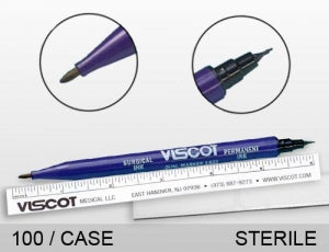 Viscot Medical Sterile Dual Tip Skin Markers - Skin Marker with 9 Labels, Dual Tip, Sterile - 1422SRL9-100