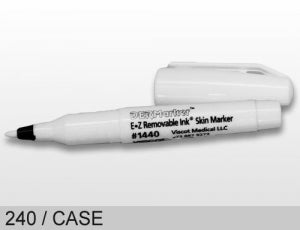 Viscot Medical E*Z Removable Ink (White) Skin Markers - Mini Skin Markers with Regular Tip and Removable Ink, White - 1440-240