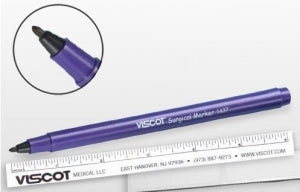 Viscot Medical Traditional Ink Sterile Skin Markers - Fine-Tip Skin Marker with Ruler, Sterile - 1437SRL9-100