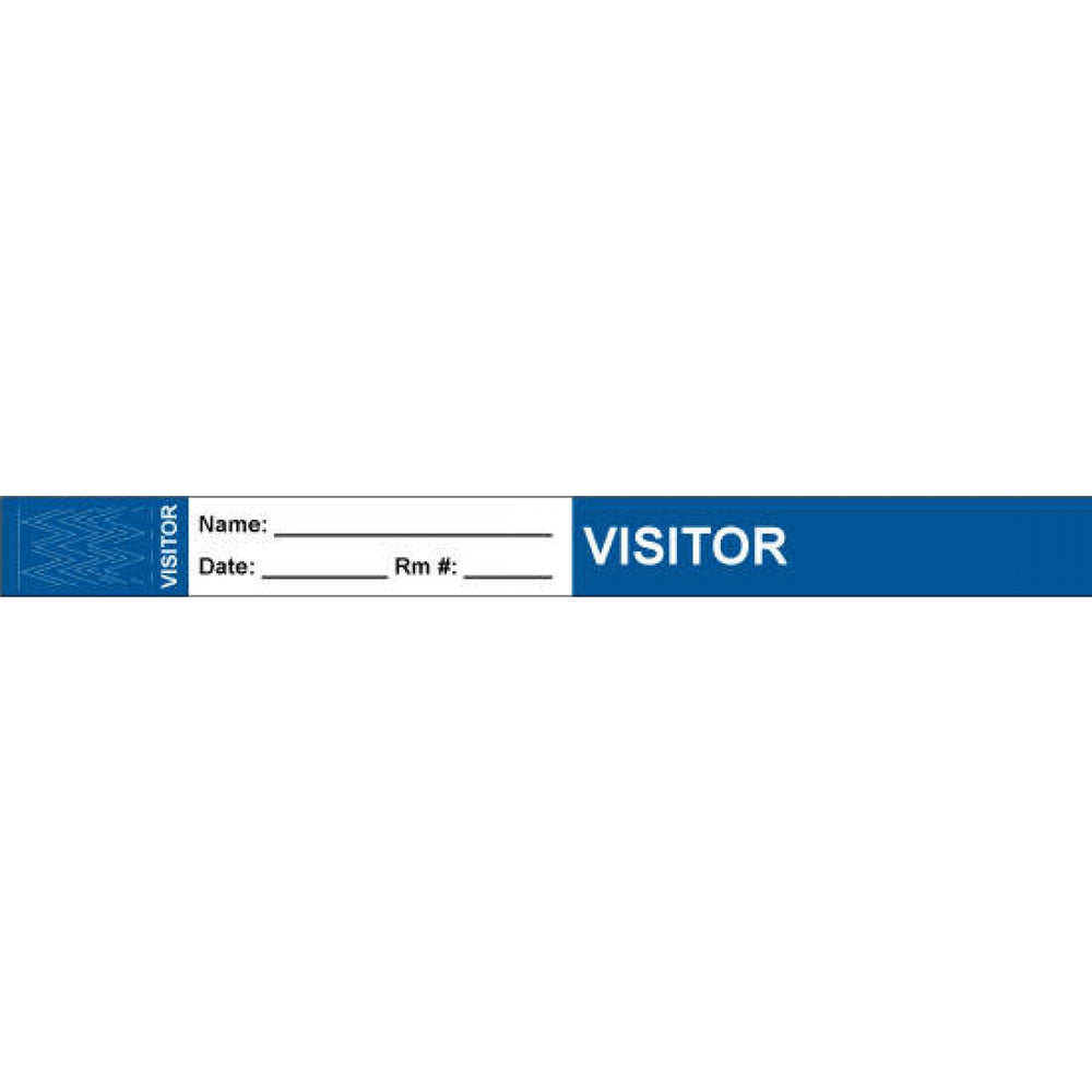 Visitor Pass Wristband Tamper-Evident Tyvek Visitor ___ Name: 1" X 10" Adult Blue 1000 Per Case