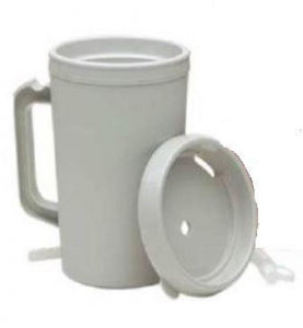 Inteplast Group Bedside Pitchers and Carafes - Bedside Pitcher with Lid and Straw, Ivory, 34 oz. - H208-08