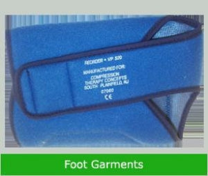 Medline ReNewal Reprocessed VasoPress DVT Therapy Garment - VP 520 DVT FOOT GARMENT, (BLUE) - VP520R