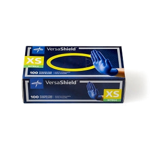 Medline VersaShield Powder-Free Nitrile Exam Gloves - VersaShield Fully Textured Powder-Free Nitrile Exam Gloves, Size XS - VS311XS