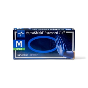 Medline VersaShield Extended Cuff Powder-Free Nitrile Exam Gloves - VersaShield Extended Cuff Powder-Free Nitrile Exam Gloves, Size M - VS711M