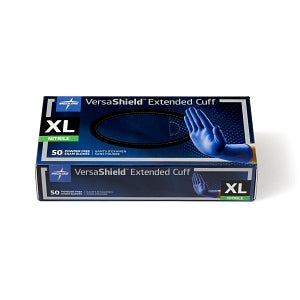 Medline VersaShield Extended Cuff Powder-Free Nitrile Exam Gloves - VersaShield Extended Cuff Powder-Free Nitrile Exam Gloves, Size XL - VS711XL