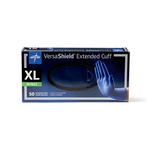 Medline VersaShield Extended Cuff Powder-Free Nitrile Exam Gloves - VersaShield Extended Cuff Powder-Free Nitrile Exam Gloves, Size XL - VS711XL