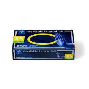 Medline VersaShield Extended Cuff Powder-Free Nitrile Exam Gloves - VersaShield Extended Cuff Powder-Free Nitrile Exam Gloves, Size XS - VS711XS