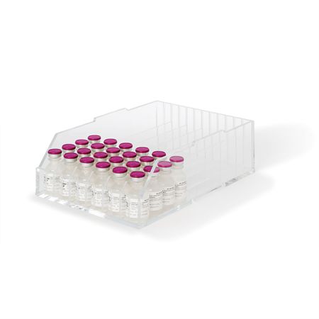 Acrylic Vial Caddy for 20mL Vials - 8.375"W x 12.25"D x 8.375"H