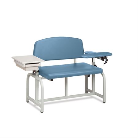 Lab X Bariatric Extra Wide Bariatric Chair - CAL 133 Fire Code Vinyl With Side Cabinet - 53"W x 29"D x 36"H