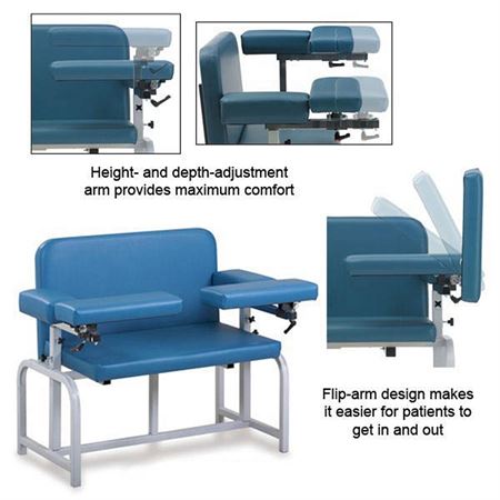 Lab X Bariatric Extra Wide Bariatric Chair - CAL 133 Fire Code Vinyl With Side Cabinet - 53"W x 29"D x 36"H