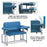 Lab X Bariatric Tall Extra Wide Bariatric Chair - CAL 133 Fire Code Vinyl Without Side Cabinet - 46"W x 29"D x 43"H