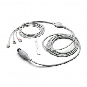 Welch Allyn 3-Lead ECG Cables - Patient Cable, 1-Piece Shielded, 3-Lead, with Snap Connector Lead Wire, 10 Ft. - 008-0315-00