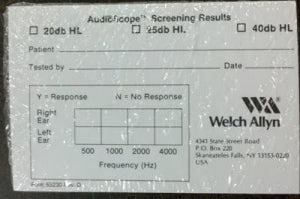 Welch Allyn AudioScope 3 Recording Forms - AudioScope 3 Recording Form - 55230