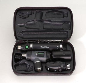 Welch Allyn 3.5 V Halogen HPX Diagnostic Set with Coaxial Ophthalmoscope - 3.5 V Halogen HPX Diagnostic Set, Coaxial Ophthalmoscope, MacroView Otoscope with Throat Illuminator, Rechargeable 60-Min Power Handle, Hard Storage Case - 97200-M