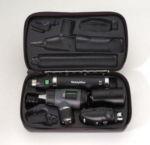 Welch Allyn 3.5 V Halogen HPX Diagnostic Set with Coaxial Ophthalmoscope - 3.5 V Halogen HPX Diagnostic Set, Coaxial Ophthalmoscope, MacroView Otoscope with Throat Illuminator, Rechargeable 60-Minute Power Handle, Soft Storage Case - 97210-M