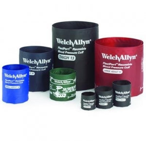 Welch allyn Vinyl Disp BP Cuffs w/1-tube Bayonet-type - FlexiPort Vinyl Disposable 1-Tube Blood Pressure Cuffs, Male Bayonet Connector, Adult Long - VINYL-11L-1HP