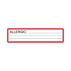 Centurion Centurion Nursing Chart Labels - Red Border Allergic Nursing Chart Label - W5444KR2