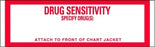 Centurion Centurion Nursing Chart Labels - Drug Sensitivity / Specify Drug(s) Nursing Chart Label - W947R