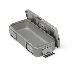 Medline TASKIT Mini Size Sterilization Container - TASKIT Mini Size Sterilization Container with Snap Lid, Gray, 11.25" x 5.25" x 3" - WAG0K06A