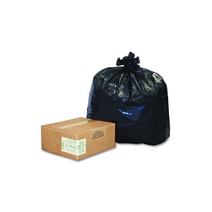 Webster Earthsense Black Trash Can Liners - Recycled Can Liners, Black, 40-45 gal., 2 mil, 40" x 46" - RNW4620