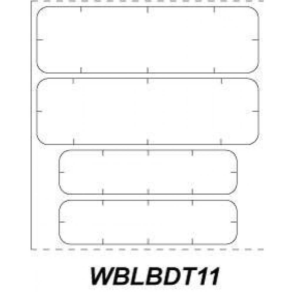 Chart Labels Wristband Thermal X 1" 2-1/2" X 3/4" (Adult) 2" X 1/2" (Infant) White - 100 Per Qty Based Roll