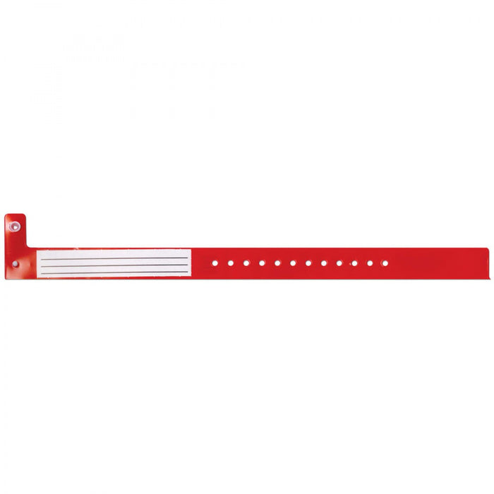 Confident Insert Wristband Vinyl Narrow, Secure Seal Closure X Red - 250 Per Case