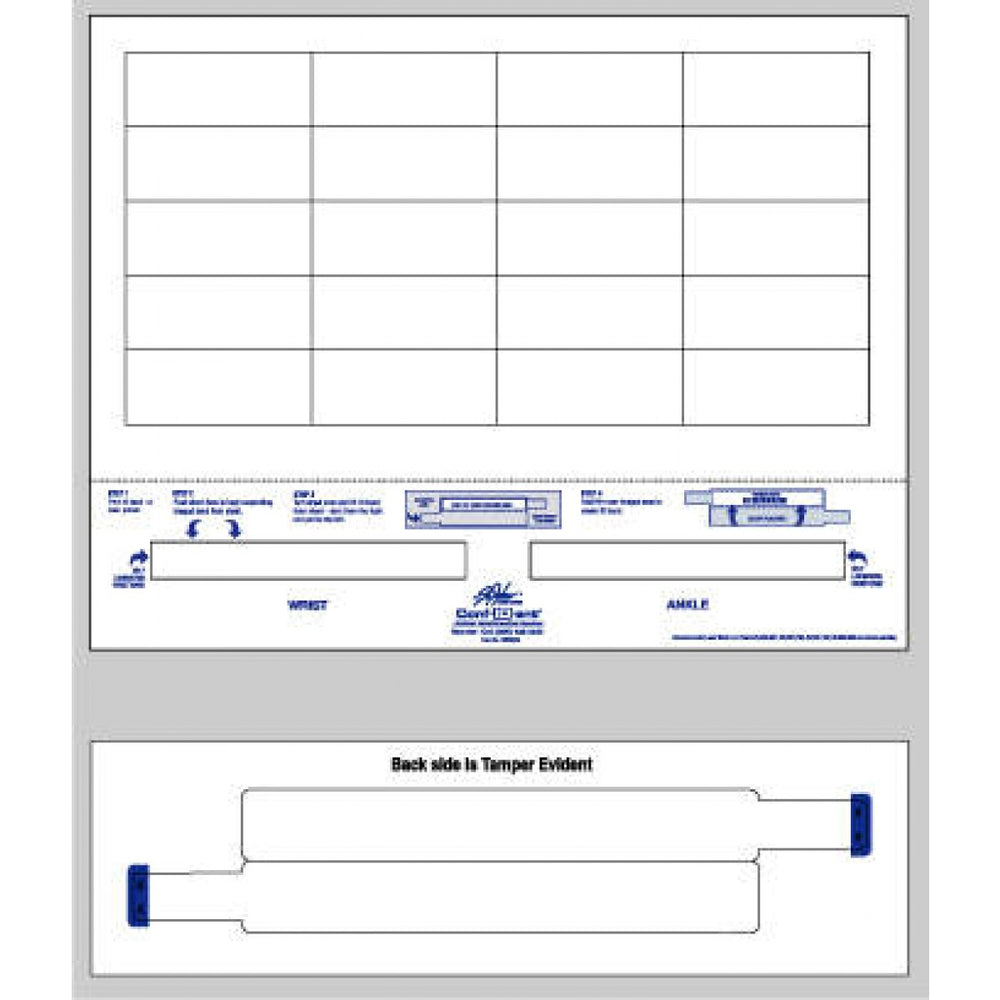 Confident Laser Wristband/Label Paper Laminate Fold-Over, Tamper Evident 2 1/2X1 Infant White - 20 Lbls Per Sheet, 4 Pks Of 250 Sheets Per Case