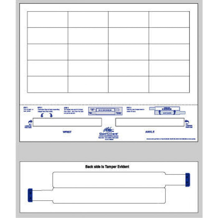 Confident Laser Wristband/Label Paper Laminate Fold-Over, Tamper Evident 2 1/2X1 Infant White - 20 Lbls Per Sheet, 4 Pks Of 250 Sheets Per Case