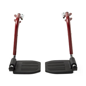 Medline Medline Wheelchair Leg Rests - Red Swing-Away Leg Rest for MDS80822B Transport Chair - WCA806822R