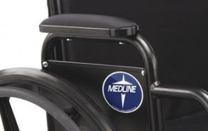 Medline Medline Wheelchair Armrests - Black Nylon Desk-Length Armrest Pad for K3 Basic Wheelchair - WCA806915NYL