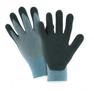 West Chester Protect Black Foam Nitrile w / Nylon Shell Gloves - Black Foam Nitrile Gloves with Gray Nylon Shell, Size L - 715SNFTIP/L