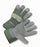 West Chester 500-A Heavy Select Cowhide Leather Palm Gloves - Gunn Pattern Cowhide Protective Gloves with Green / Pink Striped Canvas Back, 2-1/2" Rubberized Safety Cuff, Leather Fingertips and Knuckle Strap, Size L - 500-A/L