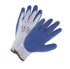 West Chester Protective Gear Crinkle Latex Palm Dip Gloves - Gray Knit Glove, Blue Latex Palm, Economy, Size M - 700SLCE/M