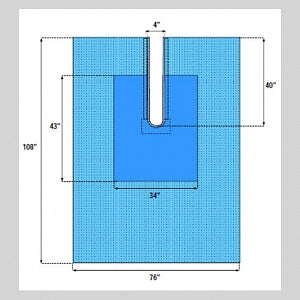 Welmed Inc Split Drapes - Split Drape, 107" x 76" with 4" x 40" Split - 1222-1940