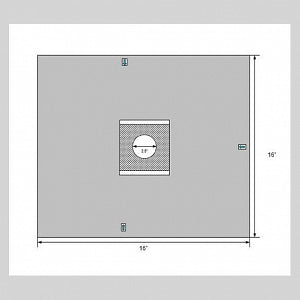 Welmed Inc ClearView Surgical Drapes - ClearView Ortho Eye Drape, 2.5" Circular Aperture with Surrounding Adhesive, Sterile, 16" x 16" - 1501-1020