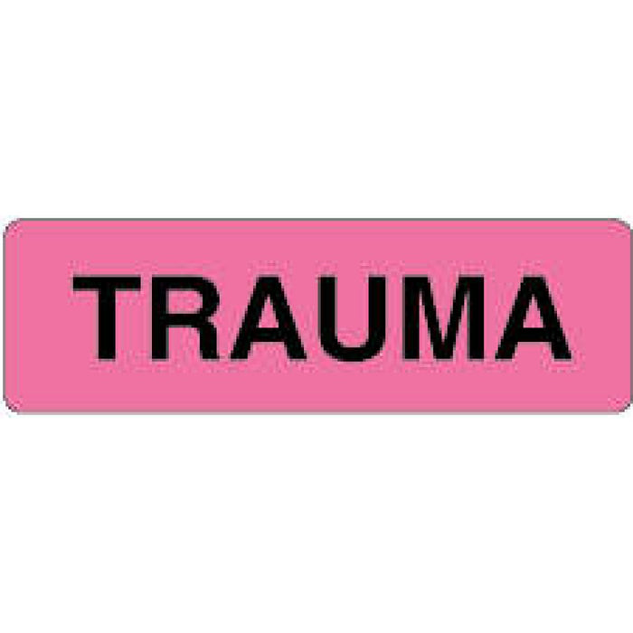 Label Paper Permanent Trauma 2 7/8" X 7/8" Fl. Pink 1000 Per Roll