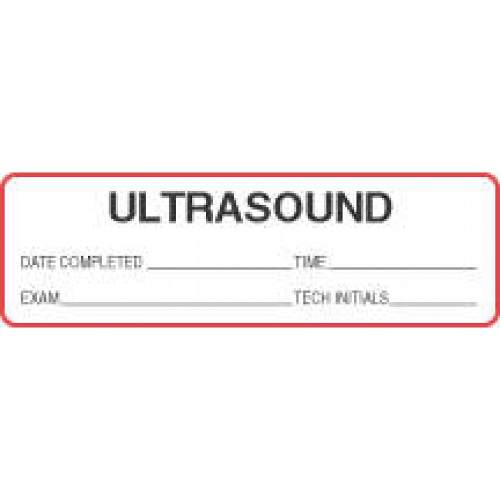 Label Paper Permanent Ultrasound Date 2 7/8" X 7/8" White With Red 1000 Per Roll