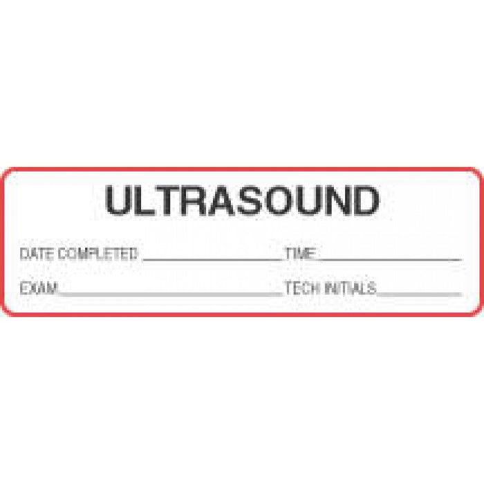 Label Paper Permanent Ultrasound Date 2 7/8" X 7/8" White With Red 1000 Per Roll