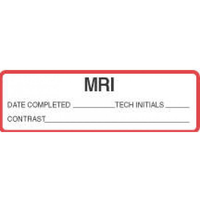 Label Paper Permanent Mri Date 2 7/8" X 7/8" White With Red 1000 Per Roll