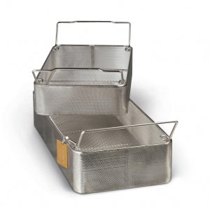 Medline Wire Mesh Instrument Sterilization Trays - Stainless Steel Wire Mesh Sterilization Tray, 1/2 Size, 10" x 9.5" x 4" - WGN33P100