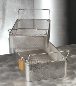 Medline Wire Mesh Instrument Sterilization Trays - Stainless Steel Wire Mesh Basket, 1/2 Size, 3" - WGN33P80