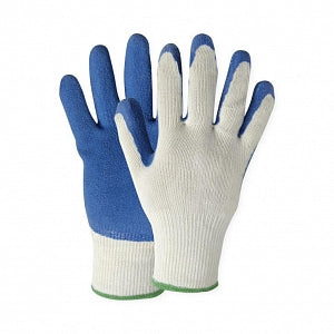 Wells Lamont Industrial, LLC Work Gloves with Poly / Cotton Shell and Latex Palm - Seamless Gloves with Latex Palm Coating, White / Blue, Medium - Y9243M